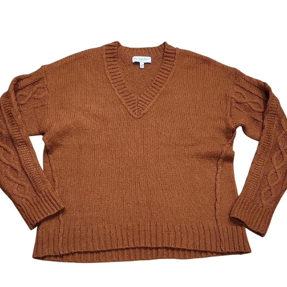 Michael Stars Rust Cabincore Easy Pull On Knit Cotton Luxe Soft‎ Sweater Large